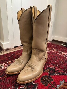 Frye Tan Leather Cowboy Boots